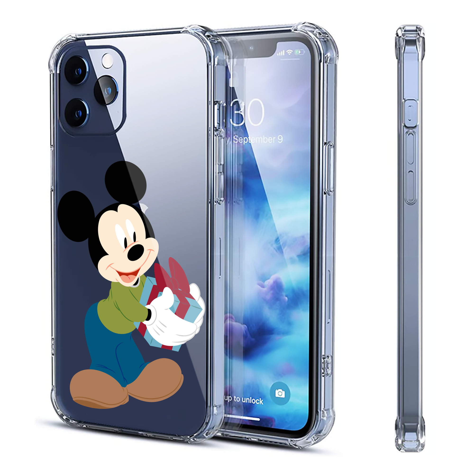 （画像用） ミッキーマウス Mickey Mouse 【iPhone 12シリーズ対応】透明スマホケース（クリアソフトケース）